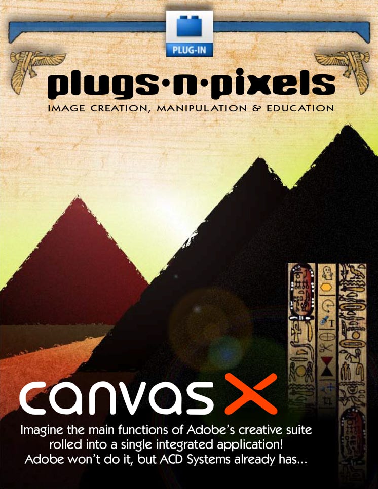 Plugs 'N Pixels ezine issue #3, Photoshop, plugins, plug-in, digital imaging, acdsee, acd, canvas x, silver oxide, nik dfine, photofx, digital film lab, icorrect editlab, synthetik, studio artist, asiva, sharpen, soften, color correction, selection, kodak, digital gem, airbrush