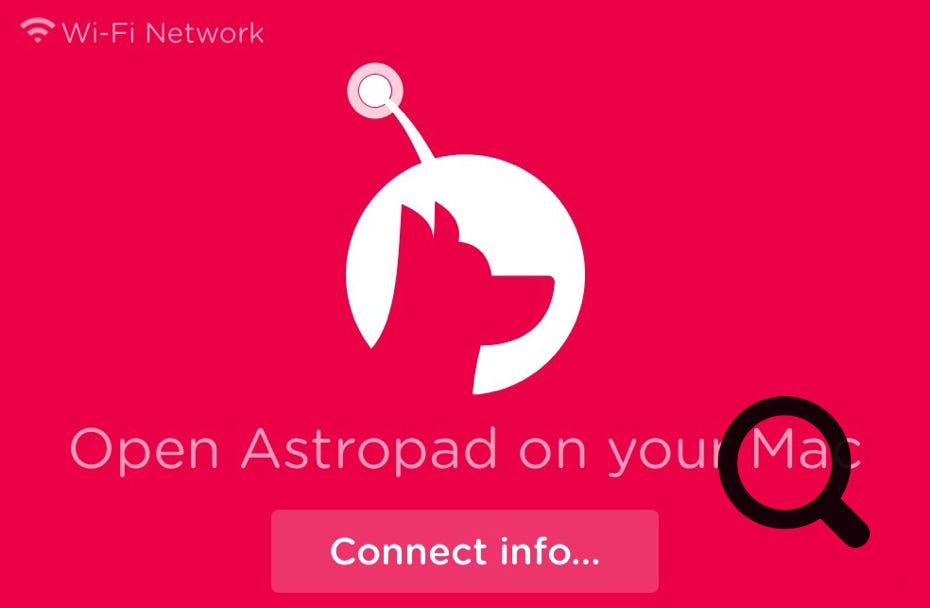 Astropad screenshot showing wi-fi option