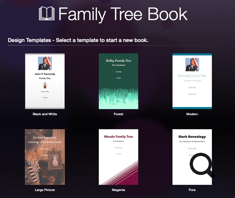 Synium MacFamilyTree book option