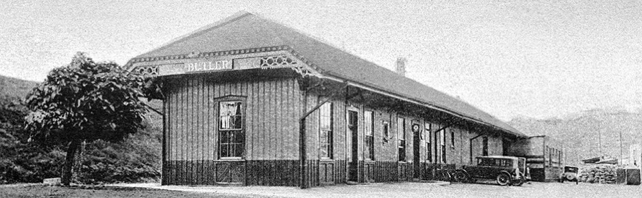 Vintage postcard view of Butler NJ train station